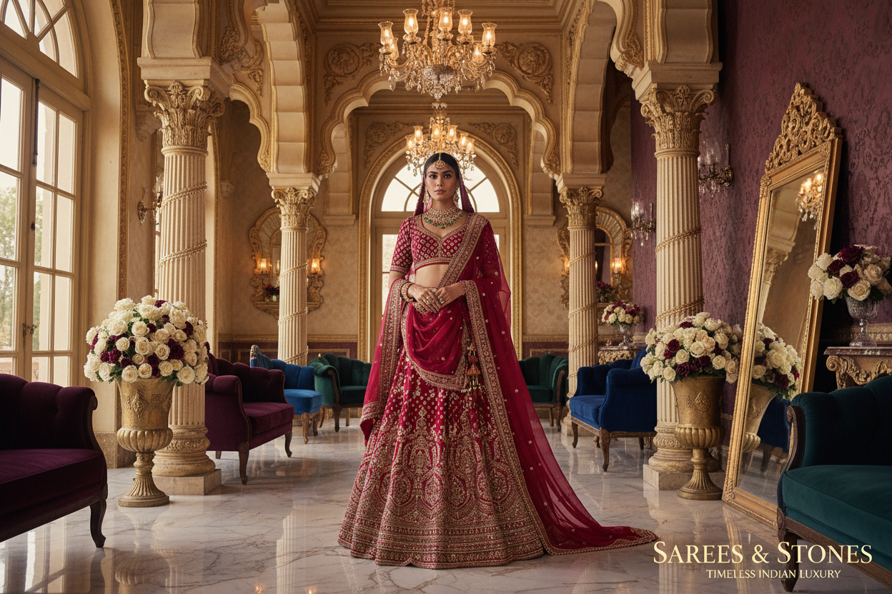 Crimson Red Lehenga Hero Banner